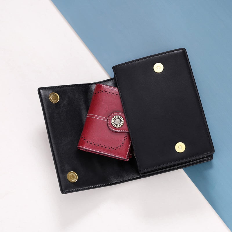 SENDEFN Small Womens Wallet Leather Bifold Card Holder RFID Blocking with Zipper Coin Pocket - Image 5