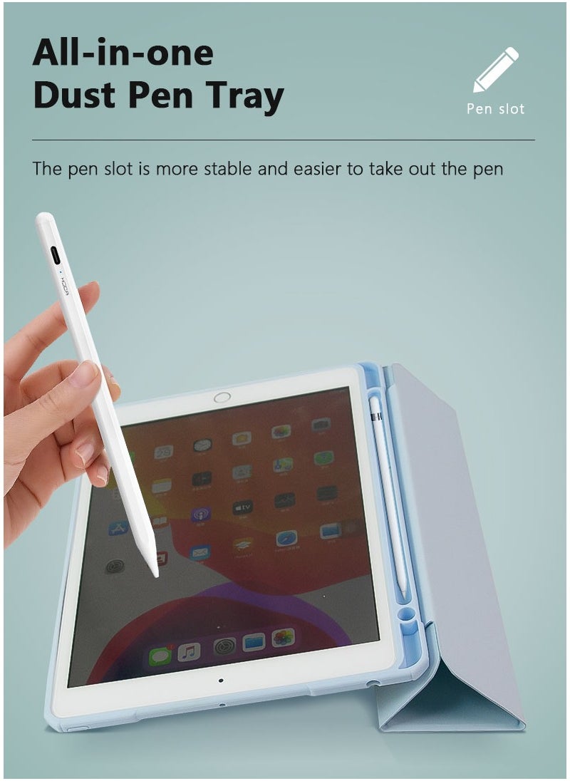 MahMir - Case for iPad (A16) 11inch 11th 2025 Gen iPad 11 Case/Case For iPad 10th Generation 10.9 Inch Tablet (2022 Model) - [Built-in Pencil Holder] Shockproof Cover with Clear Transparent Back, Four Corner Airbag Protection (Navy Blue) - Image 1