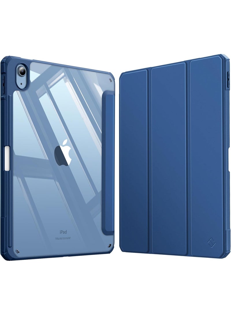 MahMir Case for iPad (A16) 11inch 11th 2025 Gen iPad 11 Case/ [Built-in Pencil Holder] Shockproof Cover with Clear Transparent Back, Four Corner Airbag Protection (Navy Blue) - Image 1
