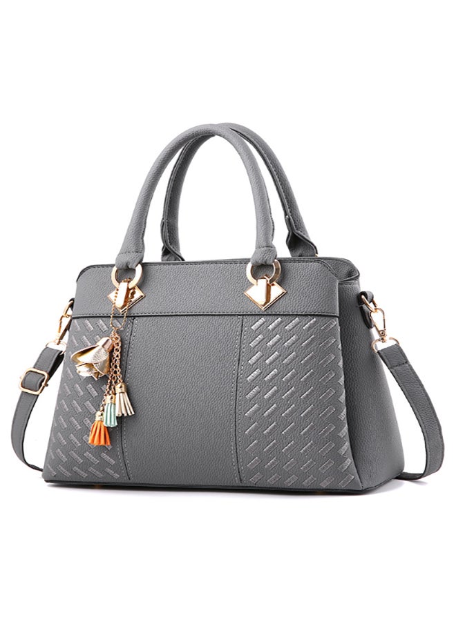 Arabest Multi-purpose PU Leather Female Fashion luxury ladies Shoulder Big Purses and Handbags for Office Travel Occation(Grey)  - Image 1