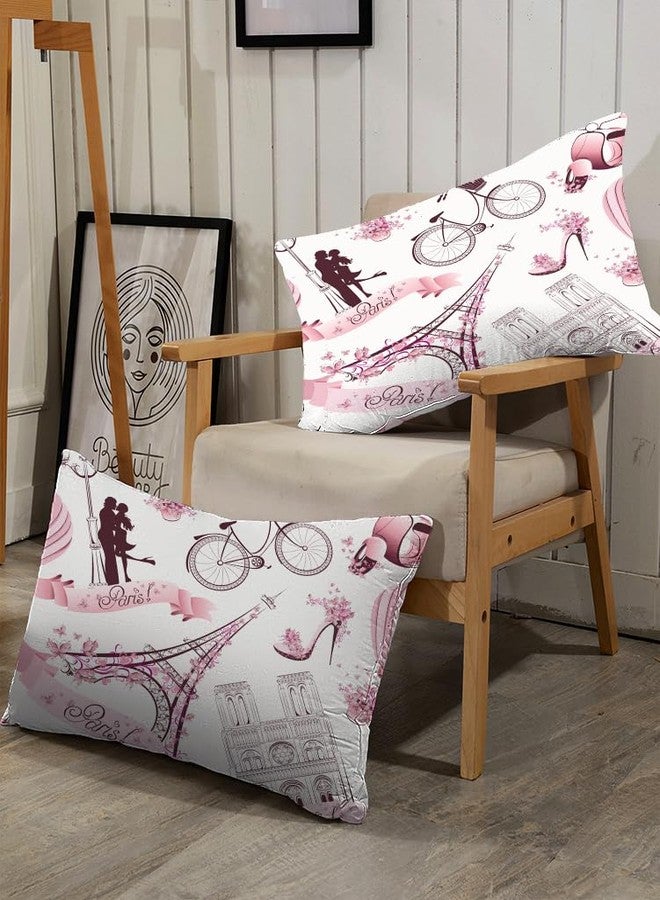 kxry Eiffel Tower Bedding Set Full Size Paris Comforter for Girls Women French Style Couple Pink Flower Quilted Duvet 1 Comforter + 2 Pillow Cases - Image 3