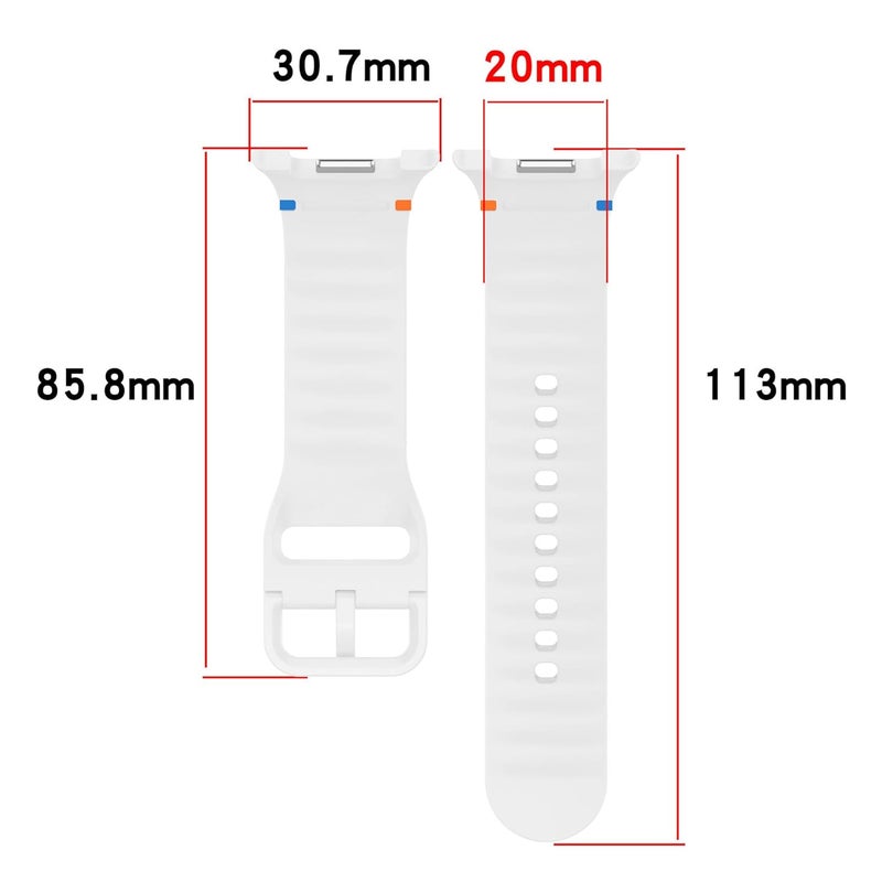 Zapper Silicone Sports Strap Compatible with Samsung Galaxy Watch 8 & Watch 8 Classic – Breathable Soft Replacement Wristband for Men & Women 40mm 44mm 46mm Large Size [WATCH NOT INCLUDED] - Image 2
