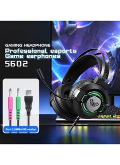 ماركة غير محددة Gaming Headset with Microphone, Lightweight Gaming Headphones for PS4 PS5 Xbox One PC with RGB Lights, PlayStation Headset with Noise Reduction 7.1 Surround Sound Over-Ear and Wired 3.5mm Jack，Self-  - Image 1