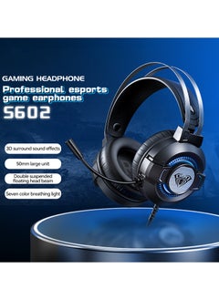ماركة غير محددة Gaming Headset with Microphone, Lightweight Gaming Headphones for PS4 PS5 Xbox One PC with RGB Lights, PlayStation Headset with Noise Reduction 7.1 Surround Sound Over-Ear and Wired 3.5mm Jack，Self-  - Image 2