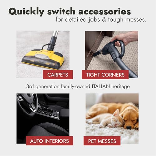 Vapamore MR-500 Vento Canister Vacuum, Professional-Grade Vacuum System with Turbo Pet Brush, Adjustable Suction, Extended Reach and 26’ Power Cord - Image 3