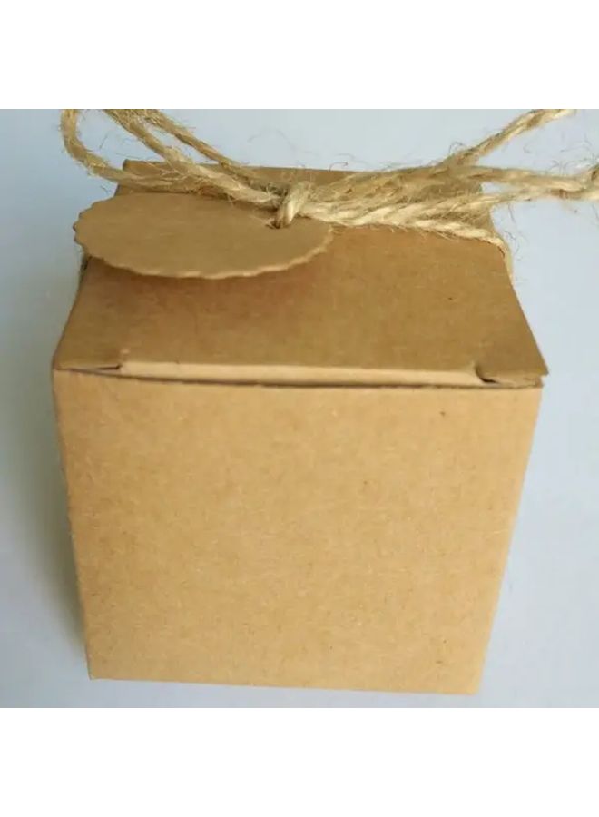 5x5 White Cardboard Wedding Candy Boxes with Rounded Corners Ribbon Bow Bulk 50pcs for Wedding Favors Party Treats Birthday Corporate Events Vintage Style Flat Lid for Chocolates Truffles Small Gifts - Image 4