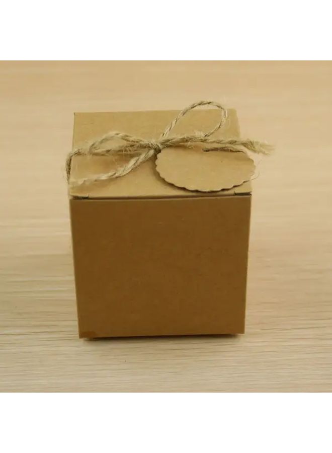 5x5 White Cardboard Wedding Candy Boxes with Rounded Corners Ribbon Bow Bulk 50pcs for Wedding Favors Party Treats Birthday Corporate Events Vintage Style Flat Lid for Chocolates Truffles Small Gifts - Image 2