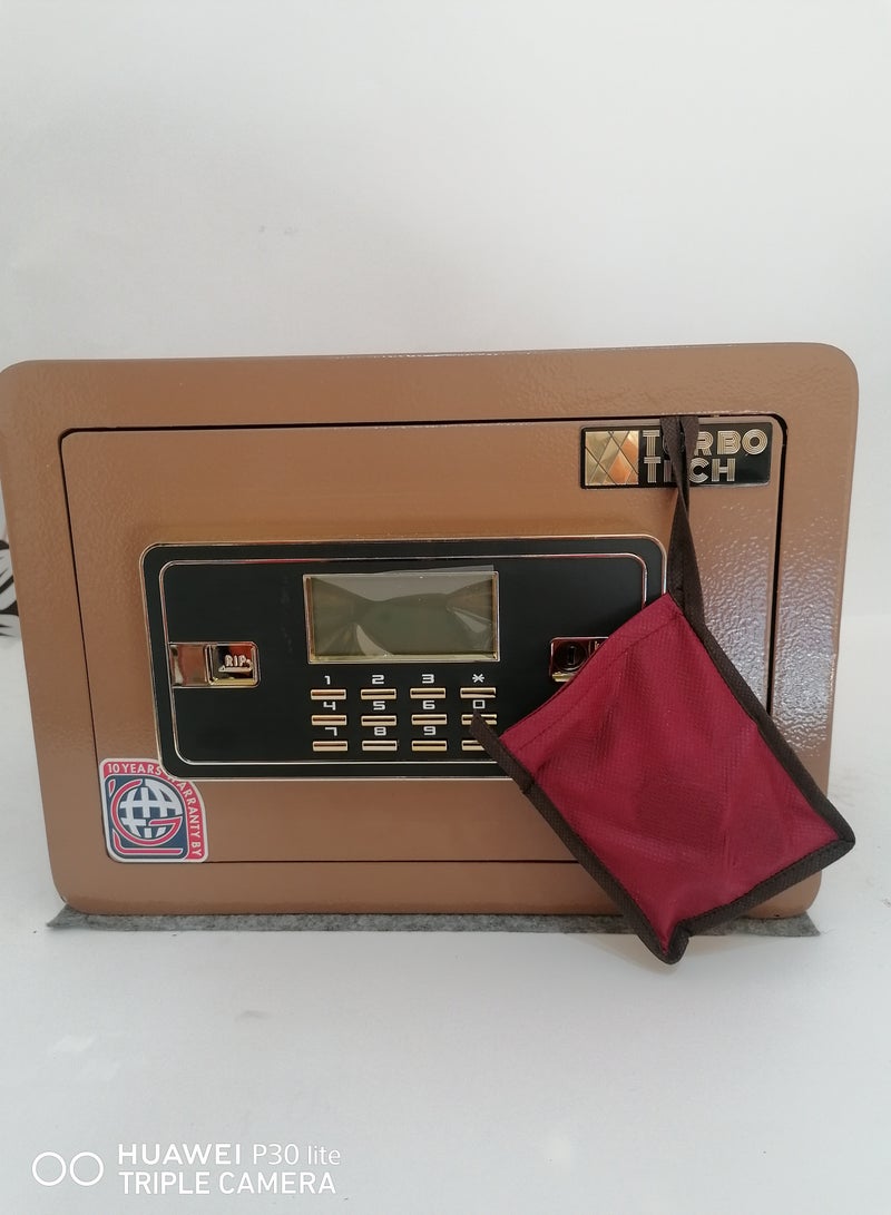 Semi-armored safe Its size is 25 length * 35 width * 25 width Digital screen Warning system Password 2 keys