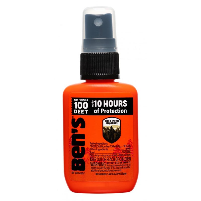 Ben's طارد البعوض والقراد والحشرات من بن بنسبة 100% DEET، 1.25 أونصة، 3 عبوات - Image 1