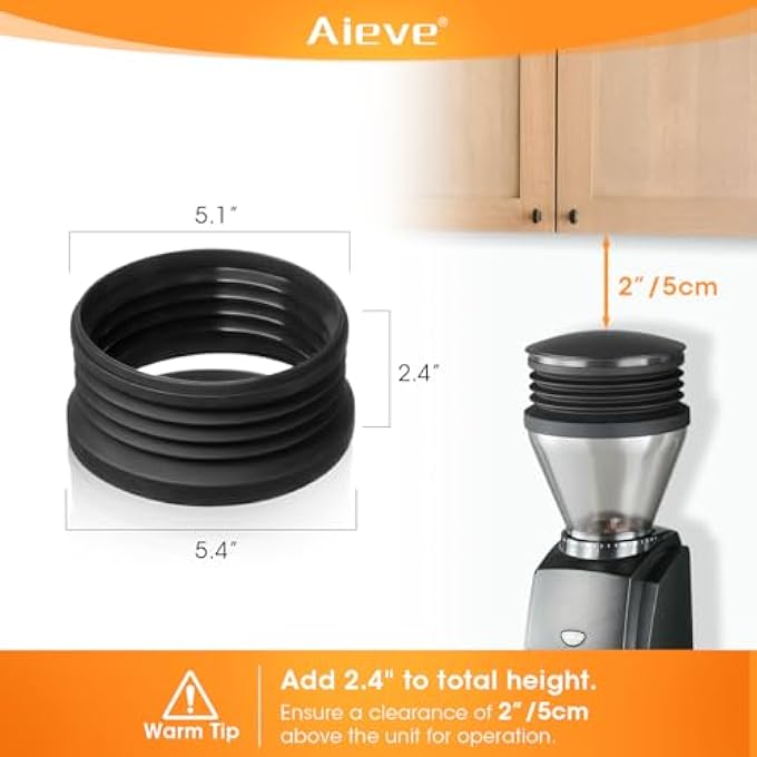AIEVE Silicone Coffee Hopper Bellow Compatible With Baratza Encore Grinder EspVirtuosa Coffee GrinderReduce Coffee Grinds Retention - Image 4