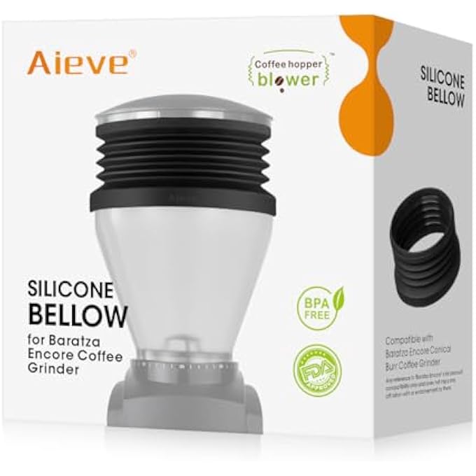 AIEVE Silicone Coffee Hopper Bellow Compatible With Baratza Encore Grinder EspVirtuosa Coffee GrinderReduce Coffee Grinds Retention - Image 1