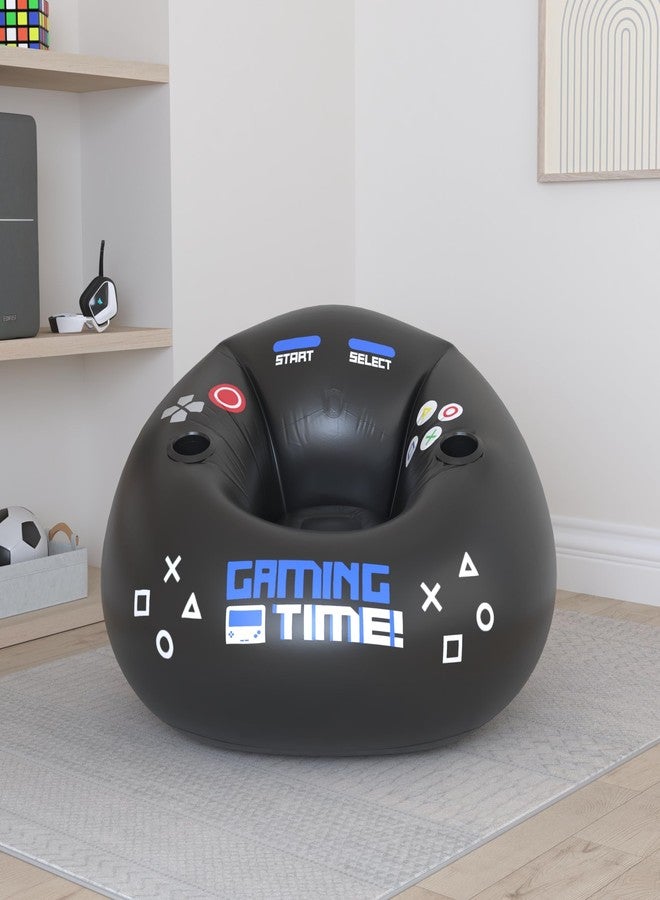 FranFusion Inflatable Gaming Chair for Kids & Teens with Cup Holders and Side Pocket - This Air Gaming Bean Bag Chairs for kids is The Perfect Furniture for Gamer Room Decor - Perfect Gaming Stuff for boys 4-12 - Image 2
