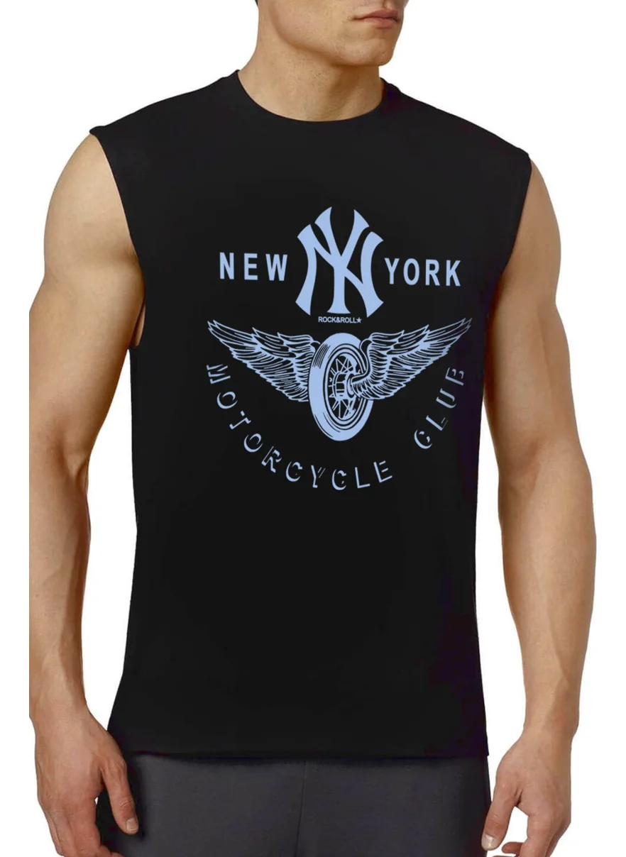 روك اند رول Ny Moto Club Black Cut Sleeve / Sleeveless Men's T-Shirt