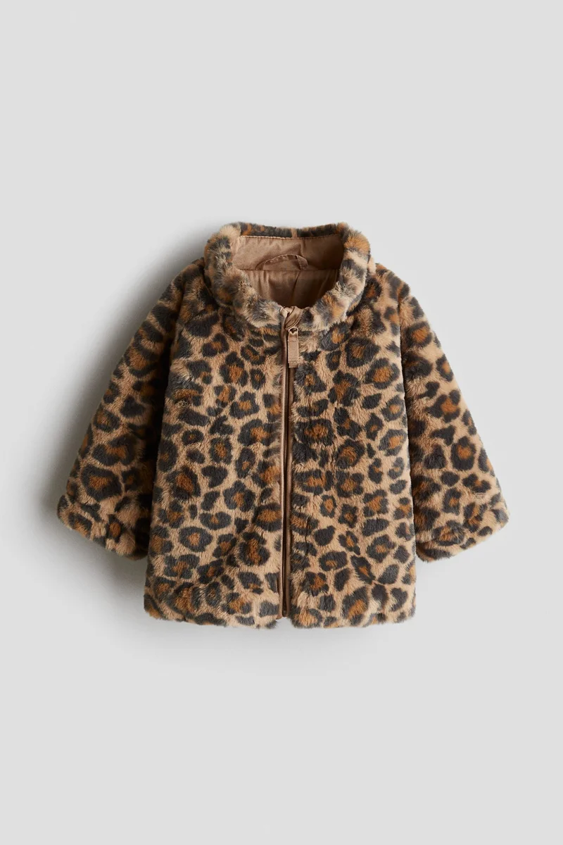 H&M Patterned fluffy jacket