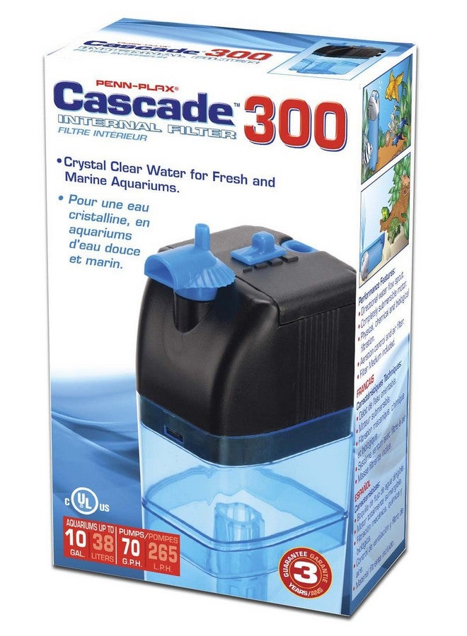 Cascade PENN PLAX Cascade 300 Fully Submersible Internal Filter - Provides Physical, Biological, and Chemical Filtration for Aquariums and Turtle Tanks - Image 1
