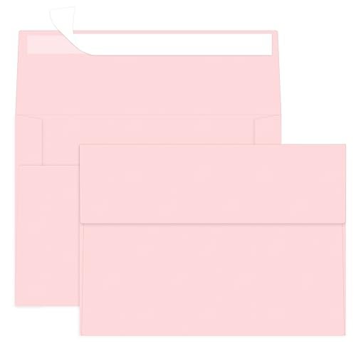 Ouzoustate 100 Packs Pink 5x7 Envelopes, A7 Envelopes for Card Invitation Wedding Birthday Party Baby Shower - Image 1