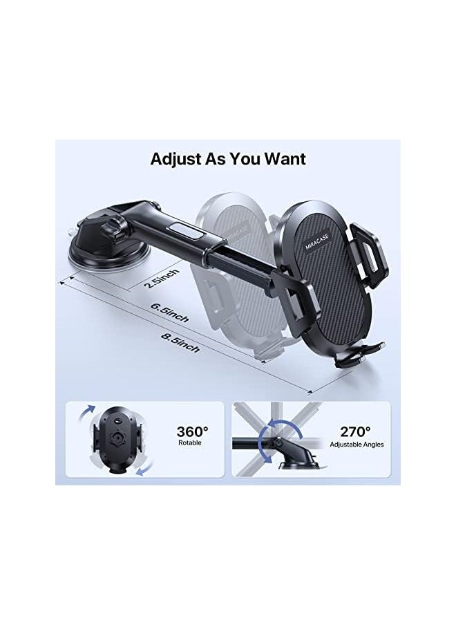 Miracase - 2023 New Generation】Car Phone Holder, Long Arm Phone Holder Car for Dashboard Windshield Air Vent【Heat-Resistant Strong Suction Cup】Car Mobile Holder Compatible with All Smartphones - Image 1