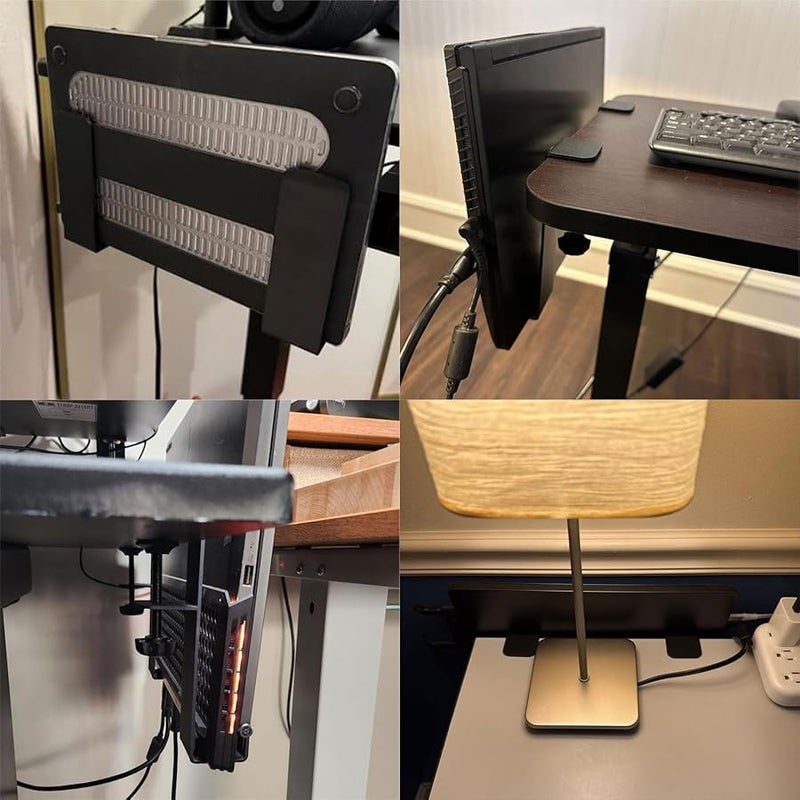 Stainless Steel Under Desk Laptop Holder Space Saving Workspace Storage Stand - Image 3
