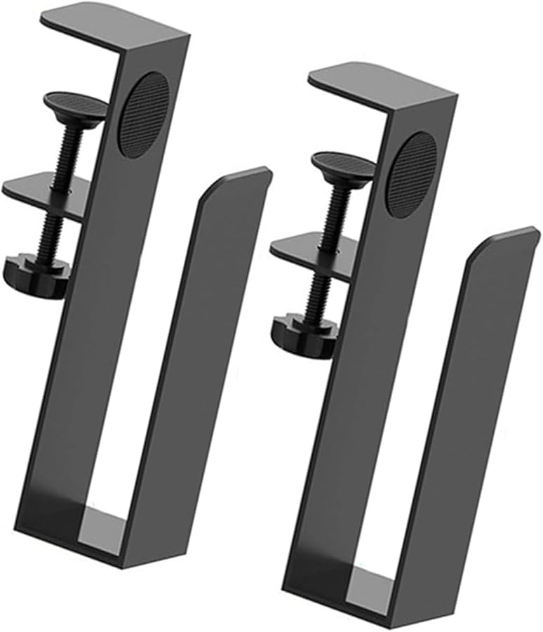 Stainless Steel Under Desk Laptop Holder Space Saving Workspace Storage Stand - Image 1