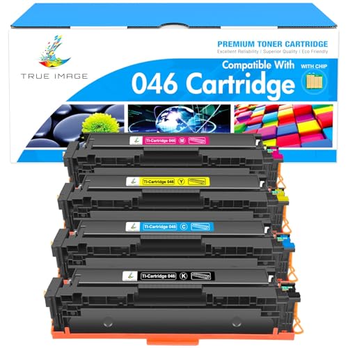 True Image Compatible 046 Toner Cartridge Replacement for Canon 046 MF733Cdw CRG-046 Color ImageCLASS MF733Cdw MF731Cdw MF735Cdw LBP654Cdw MF733 Printer Ink (Black Cyan Yellow Magenta, 4-Pack) - Image 1