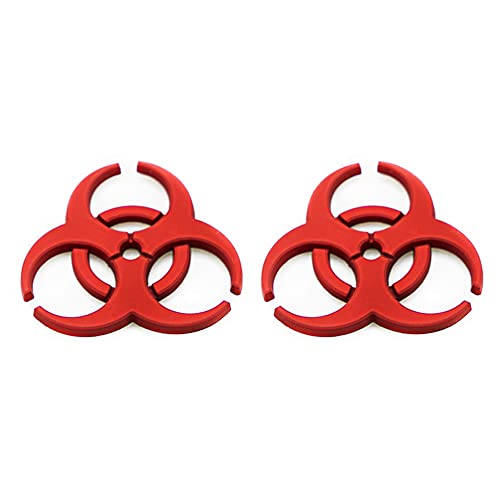 CARRUN 2X 3D Metal Badge car Logo Protection Umbrella Biochemical Modification 3D Emblem Car Motorcycle Decal Metal Emblem Red - Image 1