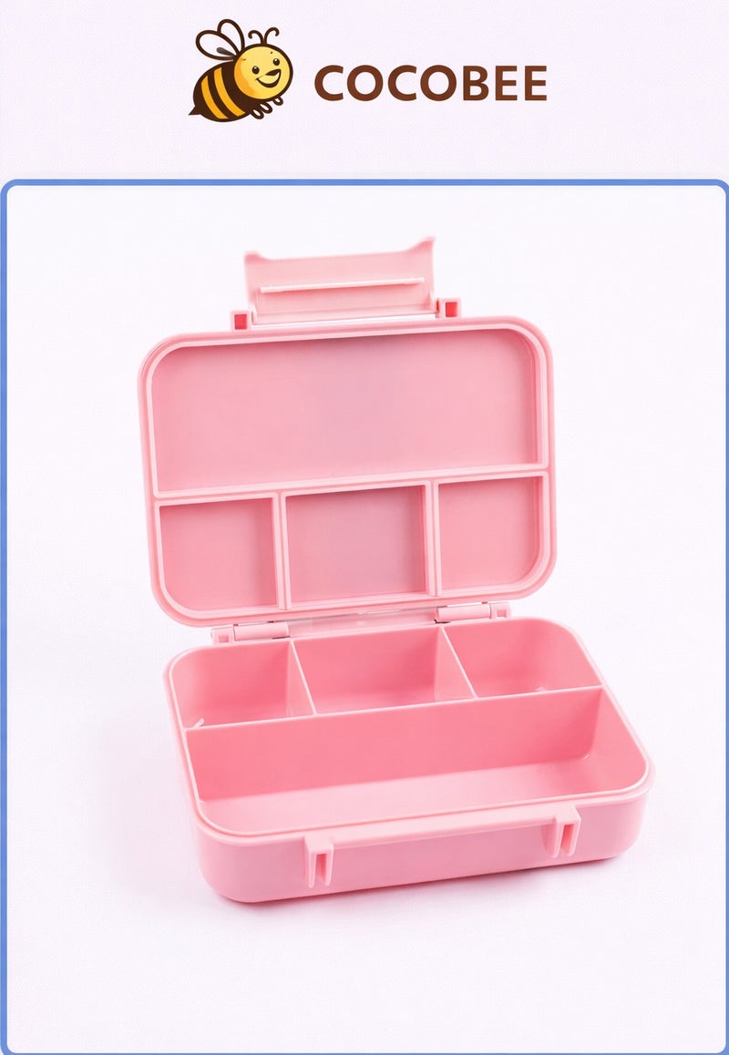 Cocobee Tritan Bento Lunch Box, 4 Compartments- Pink - Image 1