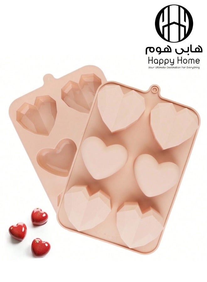 Happy Home 1Pcs Heart Shaped Silicone Mold - Perfect for Chocolate, Candy, Ice Cubes Multicolor - Image 1