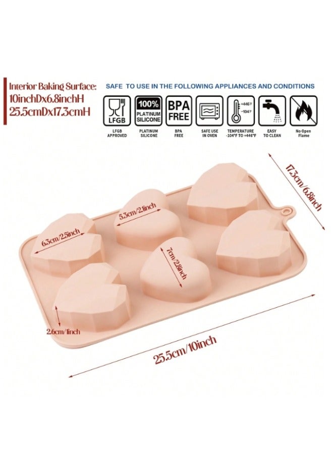 Happy Home 1Pcs Heart Shaped Silicone Mold - Perfect for Chocolate, Candy, Ice Cubes Multicolor - Image 2