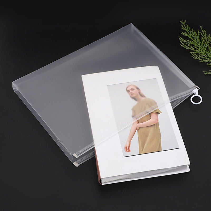 حقيبة وثائق مقاس AA5 من PVC بسحاب لحفظ الملفات للمكتب والمنزل والمدرسة والسفر - Image 3