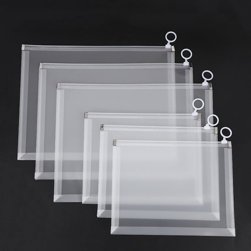 حقيبة وثائق مقاس AA5 من PVC بسحاب لحفظ الملفات للمكتب والمنزل والمدرسة والسفر - Image 5