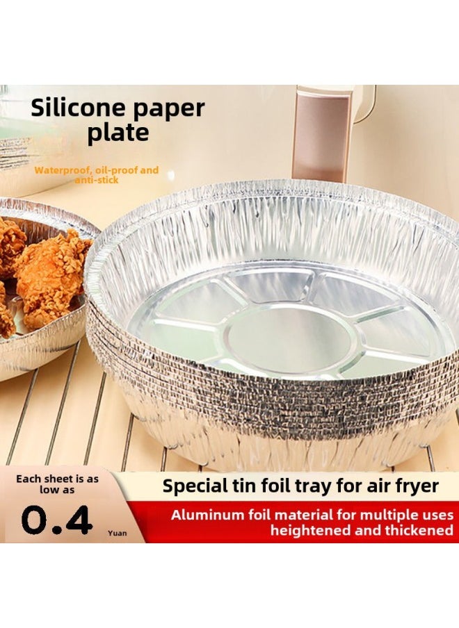 Generic - Air Fryer Special Bowl Paper Oven Plate High Temperature Baking Bowl Baking Pan Baking Tools Aluminum Foil Baking Bowl Tin-Specifications: 20 Pieces + Free Oil Brush Gloves-Capacity:8inch  188% Thickened - Image 1