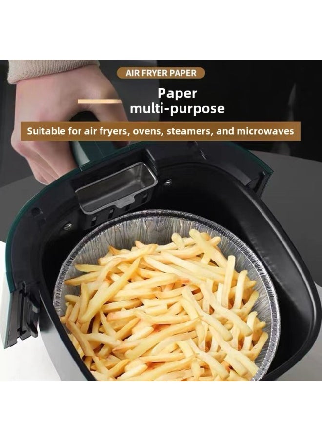 Generic - Air Fryer Special Bowl Paper Oven Plate High Temperature Baking Bowl Baking Pan Baking Tools Aluminum Foil Baking Bowl Tin-Specifications: 20 Pieces + Free Oil Brush Gloves-Capacity:8inch  188% Thickened - Image 1