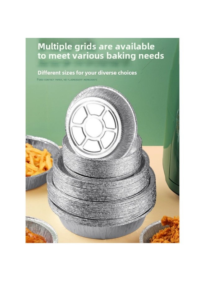 Generic - Air Fryer Special Bowl Paper Oven Plate High Temperature Baking Bowl Baking Pan Baking Tools Aluminum Foil Baking Bowl Tin-Specifications: 20 Pieces + Free Oil Brush Gloves-Capacity:8inch  188% Thickened - Image 1