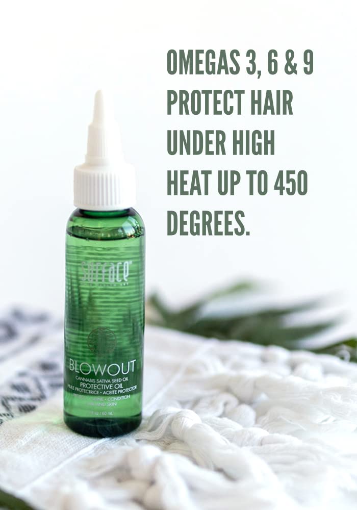 Surface Hair - Blowout Protective Oil â€“ Organic Ingredients for Women and Men, Heat-Resistant with Babassu Oil for Longer Lasting Blowouts - 2 fl oz - Image 4
