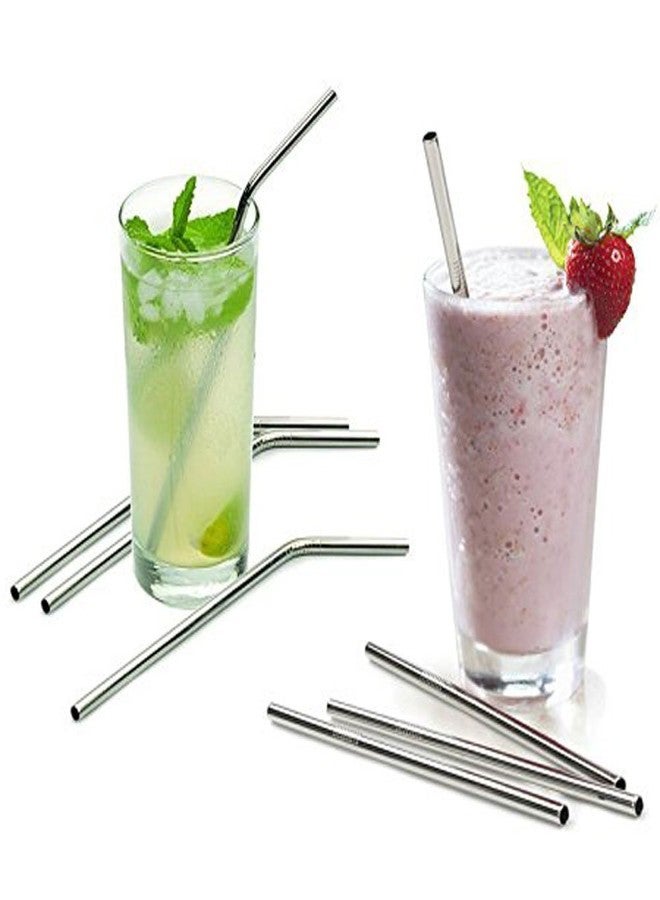 Fancyku Stainless Steel Straws for Drinking with Brushes (4 Bent + 4 Straight + 2 Brushes) - Image 2