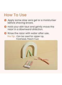 Earth Rhythm Earth Rhythm Face Razor - Pack Of 3, Instant & Painless Hair Removal, For Eyebrows, Upper Lip, Forehead, Peach Fuzz, Reusable, Foldable For Unisex  - Image 5