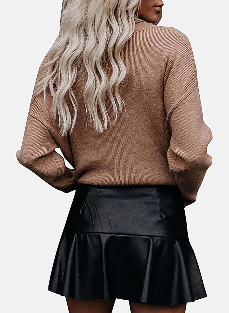 يونيكي Black A-Line Solid Mini Skirt