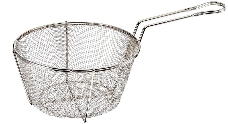 Alark Stainless Steel Round Wire Mesh Drain Small Frying Basket with Folding Handle Deep Fry Basket Kitchen Cooking Strainer Colander for French Fries Serving Food for Restaurant Home 30x18x10 CM - Image 3