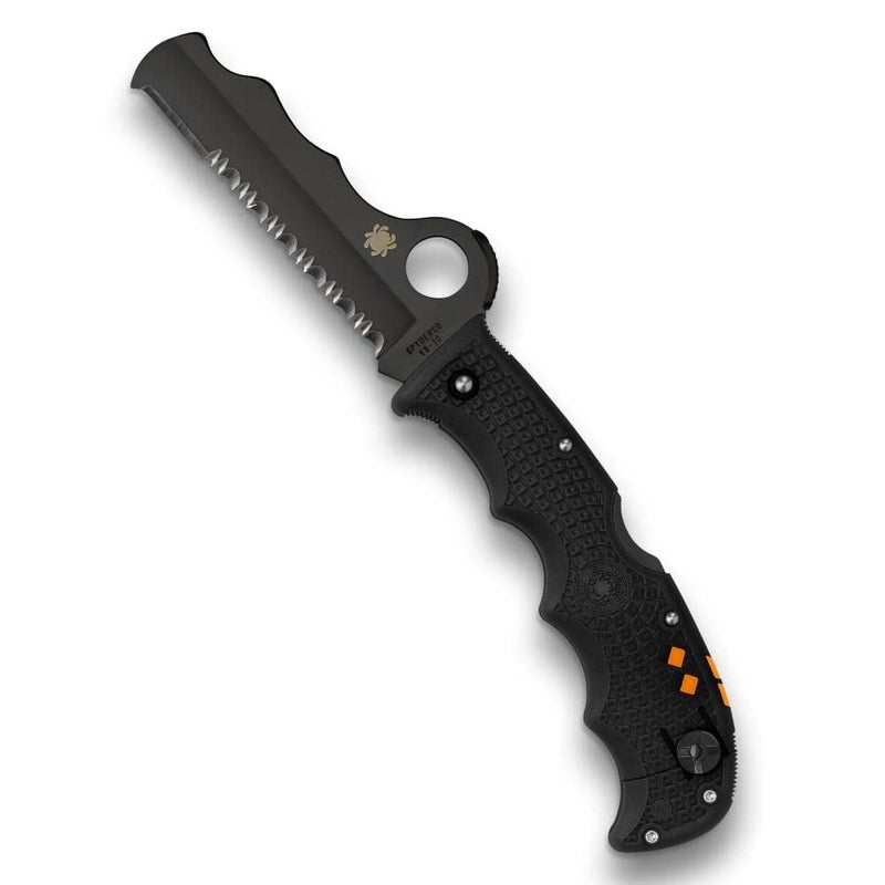 Spyderco سكين سبايدركو أسيست خفيف الوزن بشفرة سوداء من فولاذ VG-10 بطول 3.69" ومقبض FRN خفيف الوزن أسود - حافة مركبة - C79PSBBK - Image 1