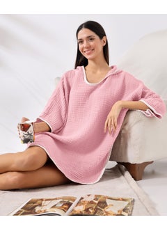 Destiny Hometex 4 Layer Muslin Hooded Adult Women's Poncho  - Image 4
