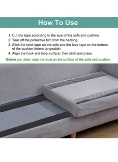 Peachjoy Couch Cushion Non Slip Pads to Keep Couch Cushions from Sliding, Hook and Loop Tape with Adhesive for Smooth Surfaces, 2m Long and 11cm Wide  - Image 4
