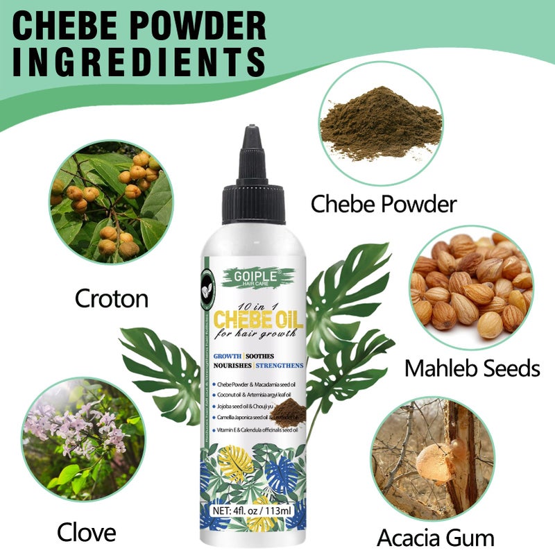 WOZUTUNT 4 FL OZ Natural Chebe Hair Oil for Hair Growth, Moisturizer for Scalp, for All Hair Types - Image 2