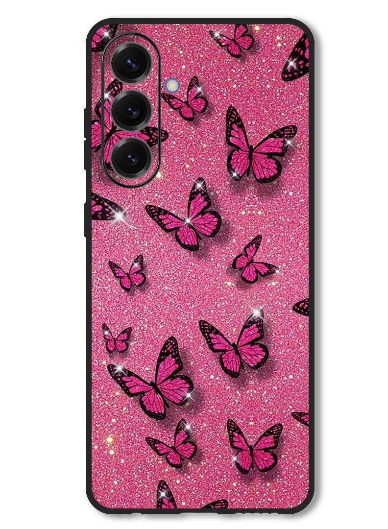 Theodor Case Compatible with Samsung Galaxy F16/ M16 Protection Shockproof Bumper Cover Pink Butterflies - Image 1