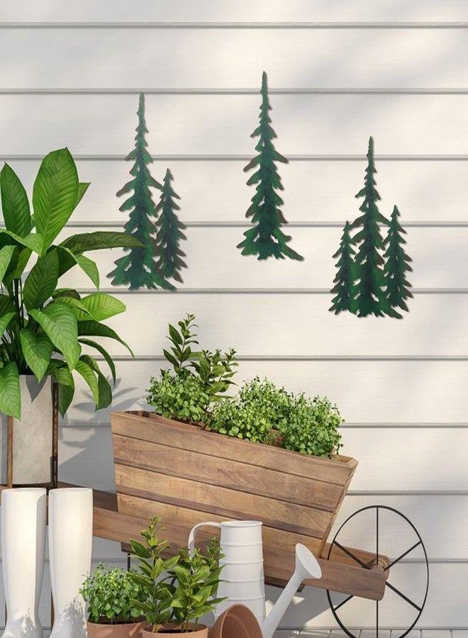 J-Fly Pine Decoration Pine Metal Wall Art Outdoor Metal Wall Art Tree Wall Art Valentine Home Metal Art For Living Room Bedroom Bathroom Kitchen Porch Valentine Wall Decor 11 Inch - Image 2