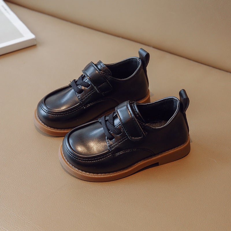 Boys Small Leather Shoes British Spring and Autumn 2023 New Fashionable Soft Sole Suit Performance Black Children's Women's Shoes - Image 5