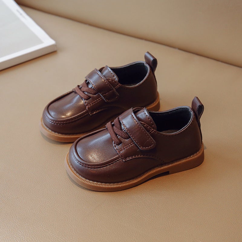 Boys Small Leather Shoes British Spring and Autumn 2023 New Fashionable Soft Sole Suit Performance Black Children's Women's Shoes - Image 4