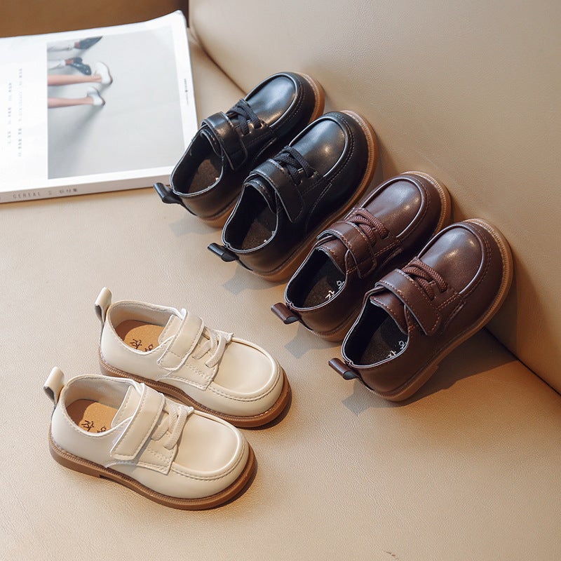 Boys Small Leather Shoes British Spring and Autumn 2023 New Fashionable Soft Sole Suit Performance Black Children's Women's Shoes - Image 2