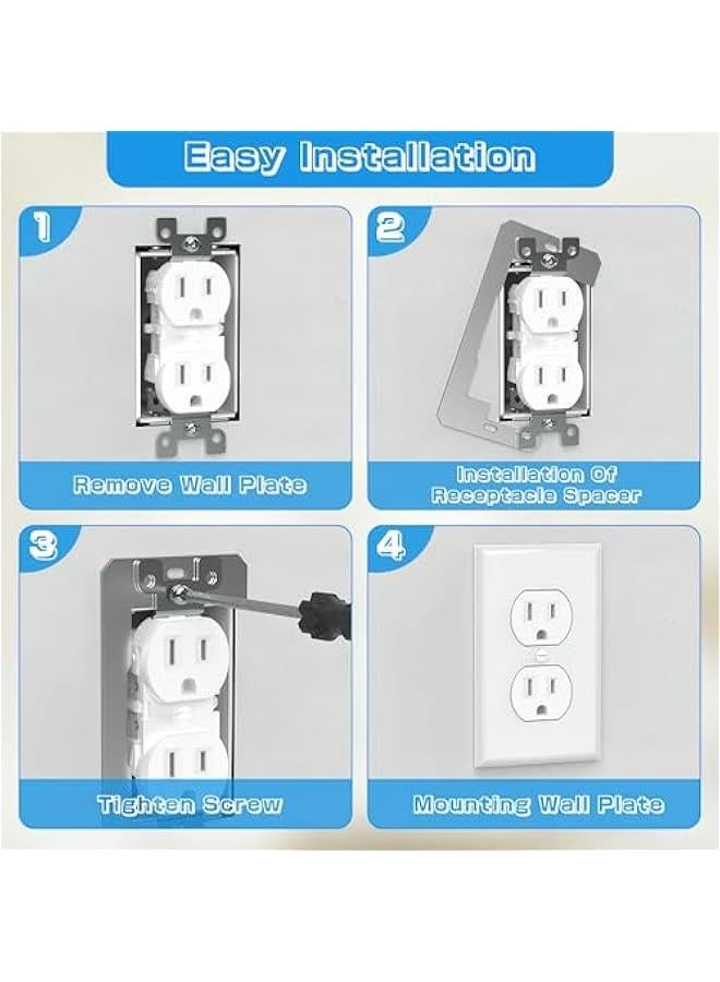 قطع تثبيت لوحات الحائط من جادجتزان، وعاء معدني لصندوق الكهرباء، منافذ كهربائية لتثبيت الجدران والجهاز والمفتاح، لوحة تسوية الجهاز باللون الفضي, 10 قطع - Image 4