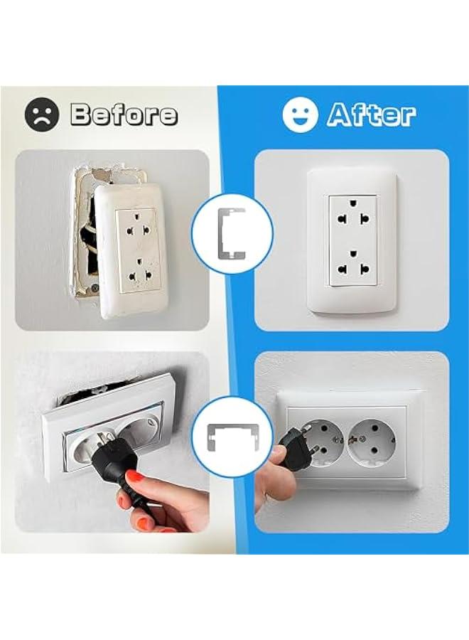 قطع تثبيت لوحات الحائط من جادجتزان، وعاء معدني لصندوق الكهرباء، منافذ كهربائية لتثبيت الجدران والجهاز والمفتاح، لوحة تسوية الجهاز باللون الفضي, 10 قطع - Image 5