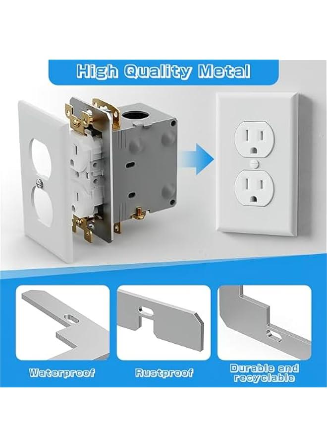 قطع تثبيت لوحات الحائط من جادجتزان، وعاء معدني لصندوق الكهرباء، منافذ كهربائية لتثبيت الجدران والجهاز والمفتاح، لوحة تسوية الجهاز باللون الفضي, 10 قطع - Image 3